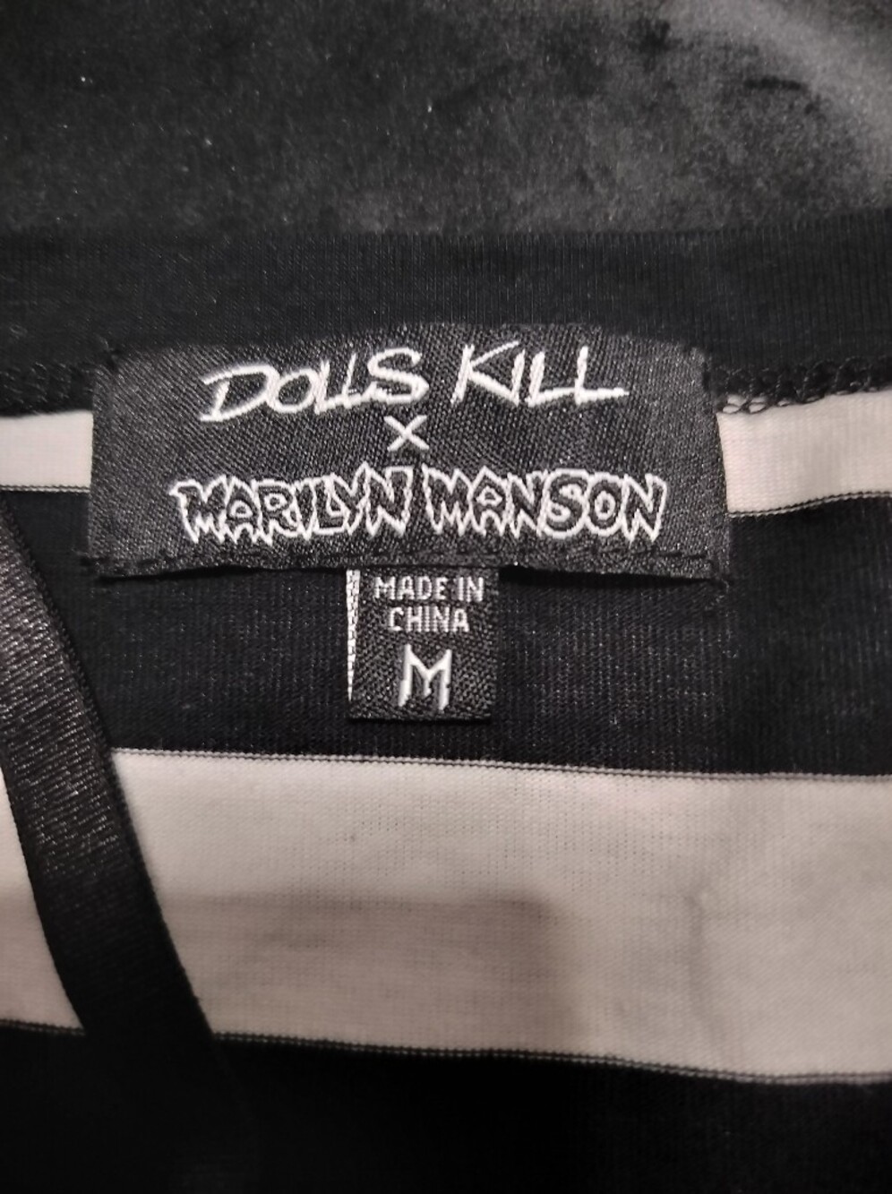 NWT Rare Dolls Kill Marilyn Manson Black & White Striped Tank Neon Green Medium - Picture 5 of 8